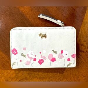 Leather Floral Wallet with Gold Dog Accent